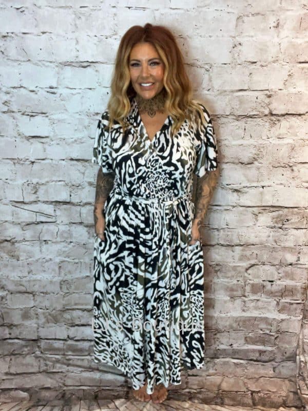 Bryony Animal Print Wrap Dress Best Fits 14-24 - Image 7