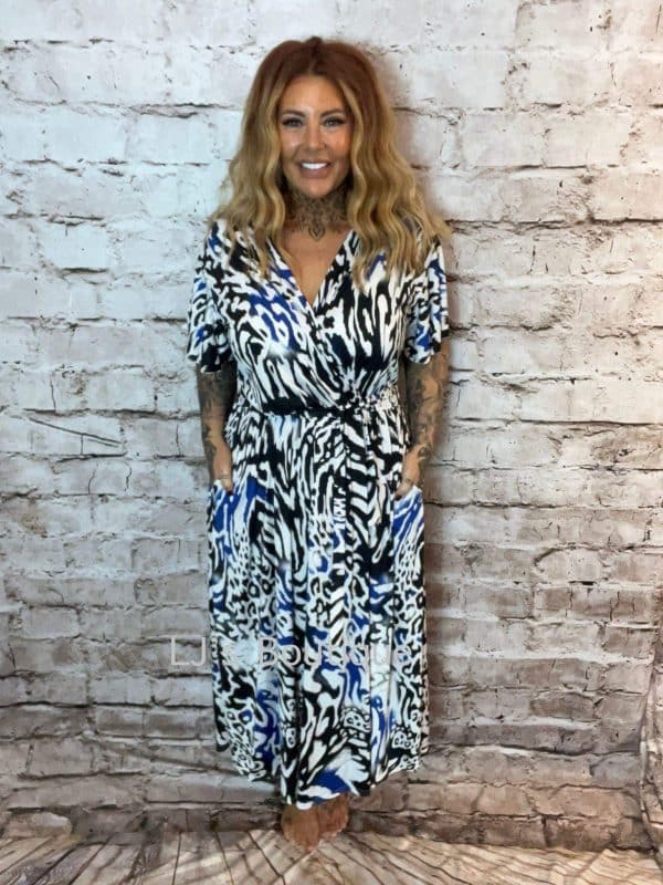 Bryony Animal Print Wrap Dress Best Fits 14-24 - Image 5