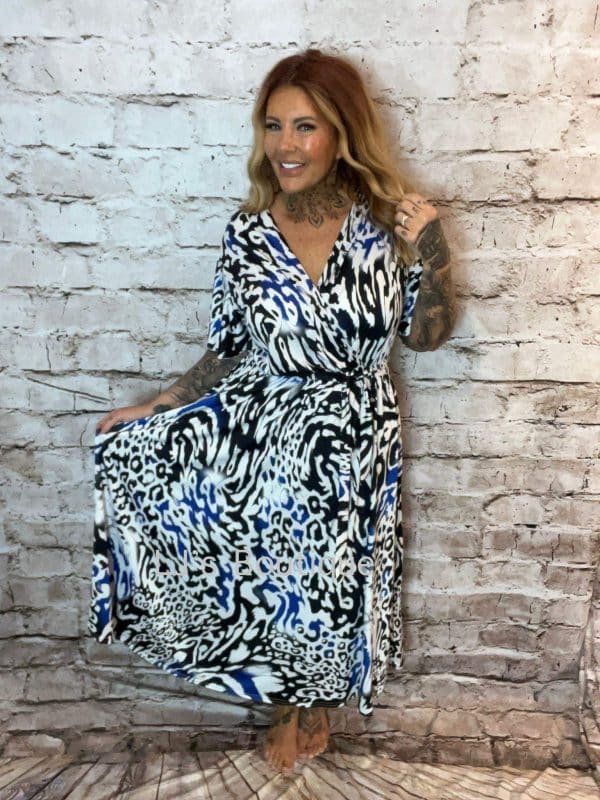 Bryony Animal Print Wrap Dress Best Fits 14-24 - Image 4