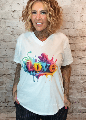 Loved up V-neck t-shirt 2 sizes