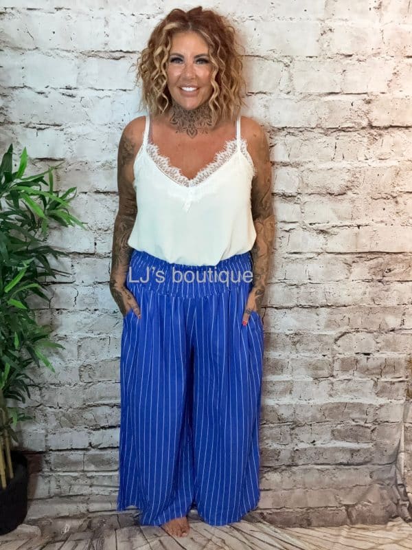 Wide leg pinstripe trousers best fits 16-24 - Image 7