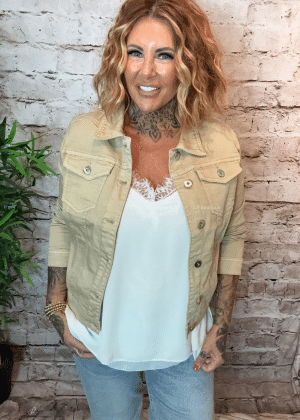 Amara Taupe denim jacket