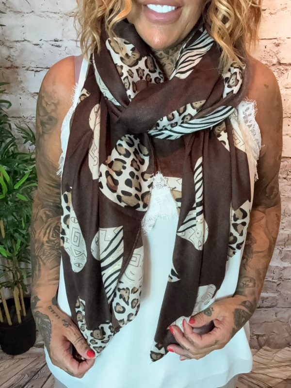 474 Chocolate Hearts Lightweight Scarf - Image 2