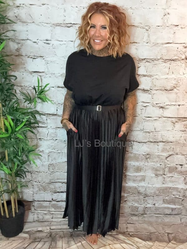 BLACK Bianca Pleated Dress best fits 12-22 - Image 2