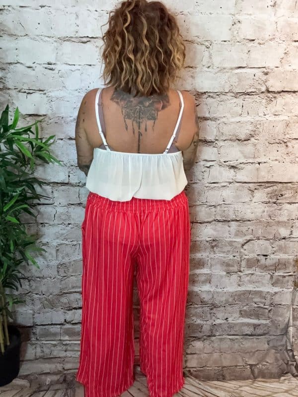 Wide leg pinstripe trousers best fits 16-24 - Image 9