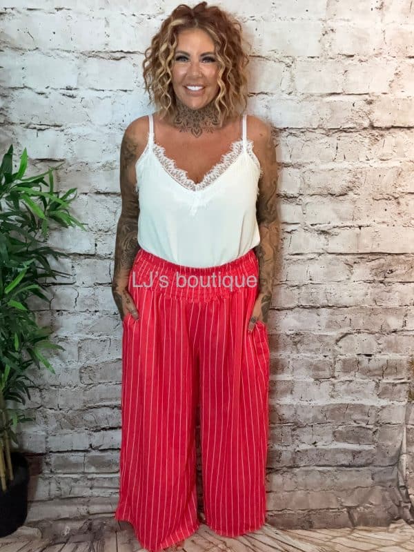 Wide leg pinstripe trousers best fits 16-24 - Image 10