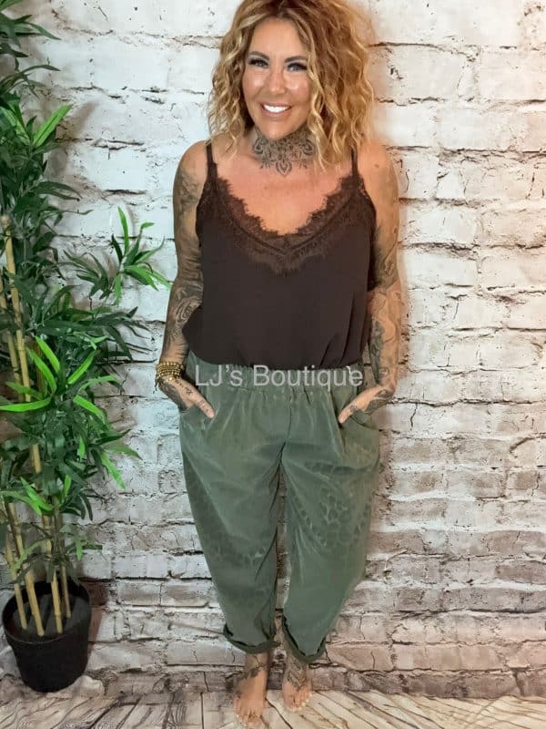 Nyla (larger size) leather look animal trousers best fits 14-22 - Image 5