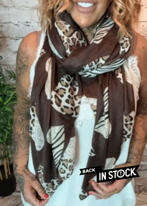 474 Chocolate Hearts Lightweight Scarf