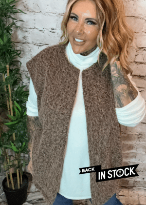 Smaller Myka Mohair style waistcoat best fits 14-22